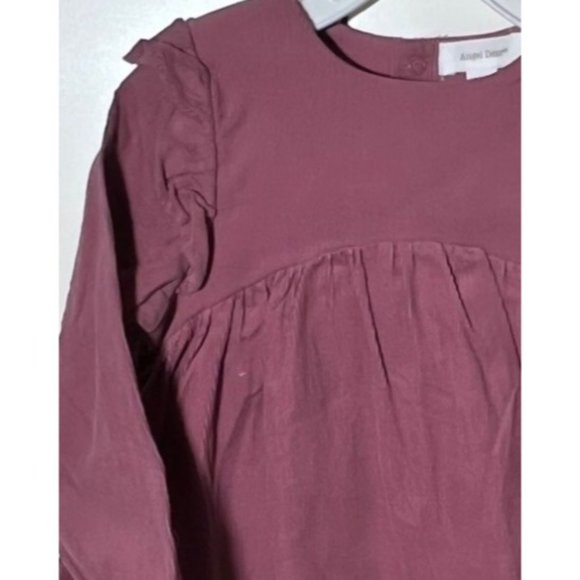 Angel Dear 12-18m NWT Corduroy Dress ruffle rose pink mauve flutter ruffle - Picture 3 of 5
